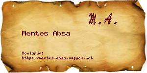 Mentes Absa névjegykártya
